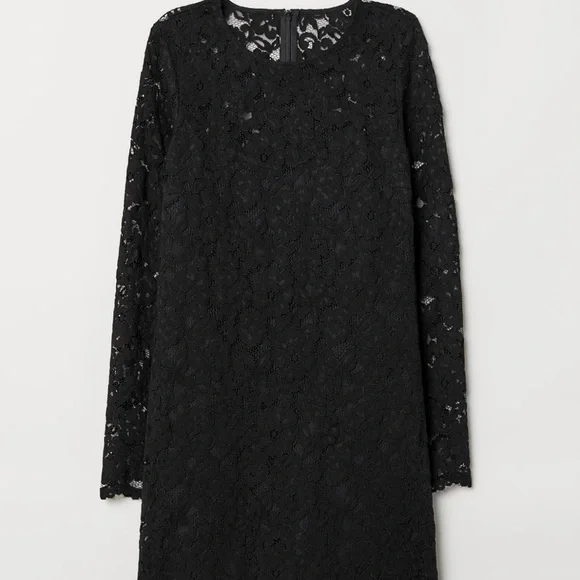 h&m black dress lace Free People We The Free Brynn Turtleneck Long Sleeve Mini Dress – White  Chocolate Couture main image 0